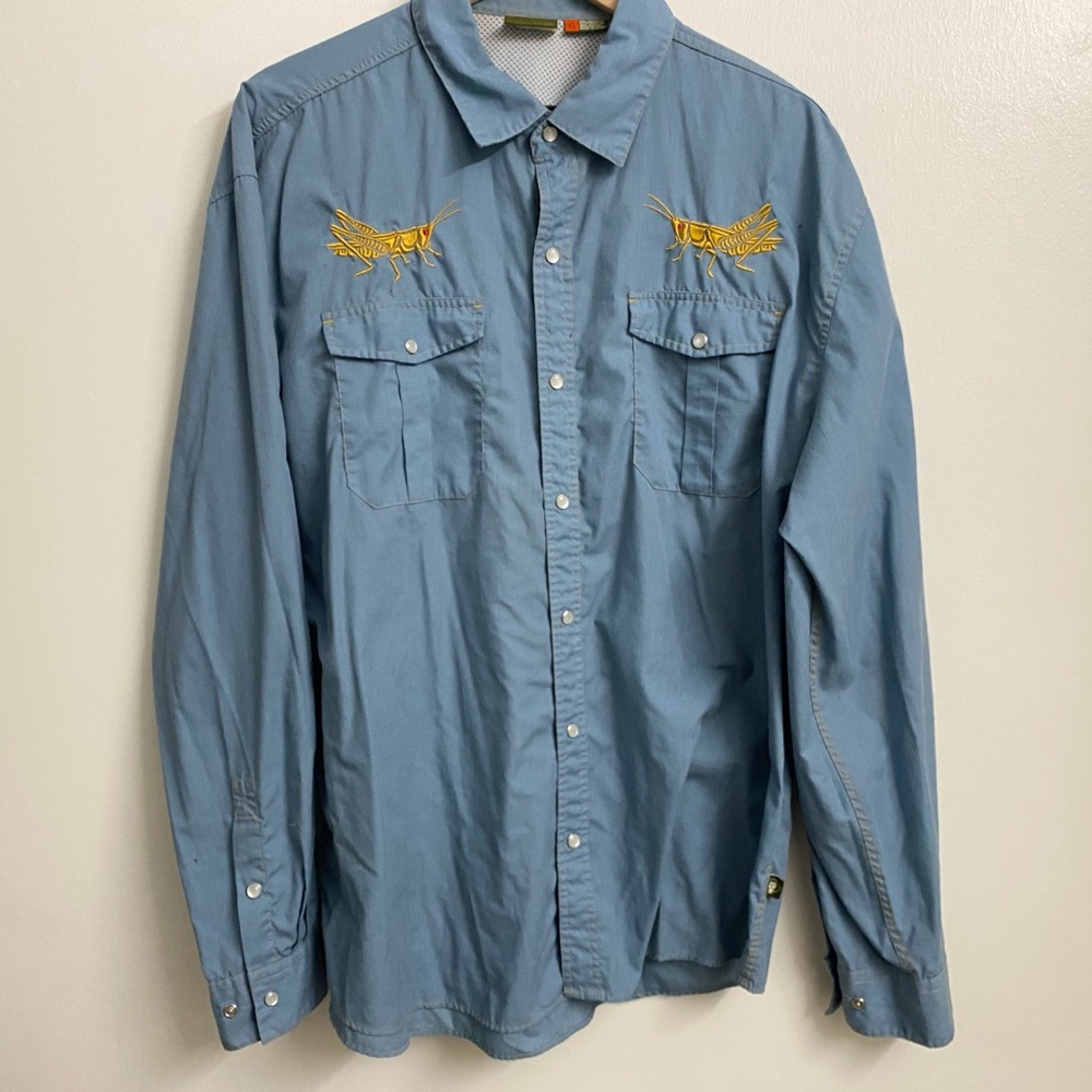 Howler Brother Gaucho Snapshirt (used with some stains and a few blemishes.)